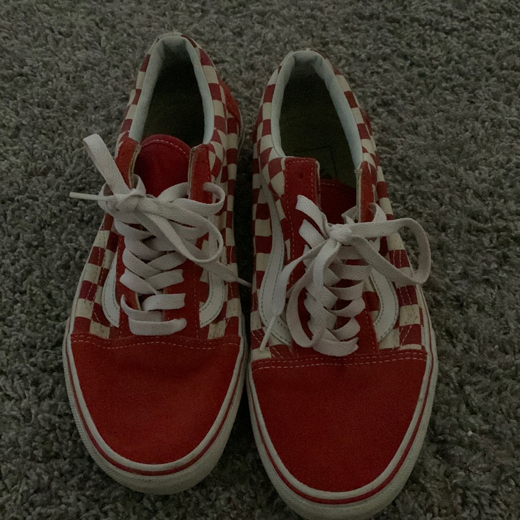 Red Vans Checkerboard